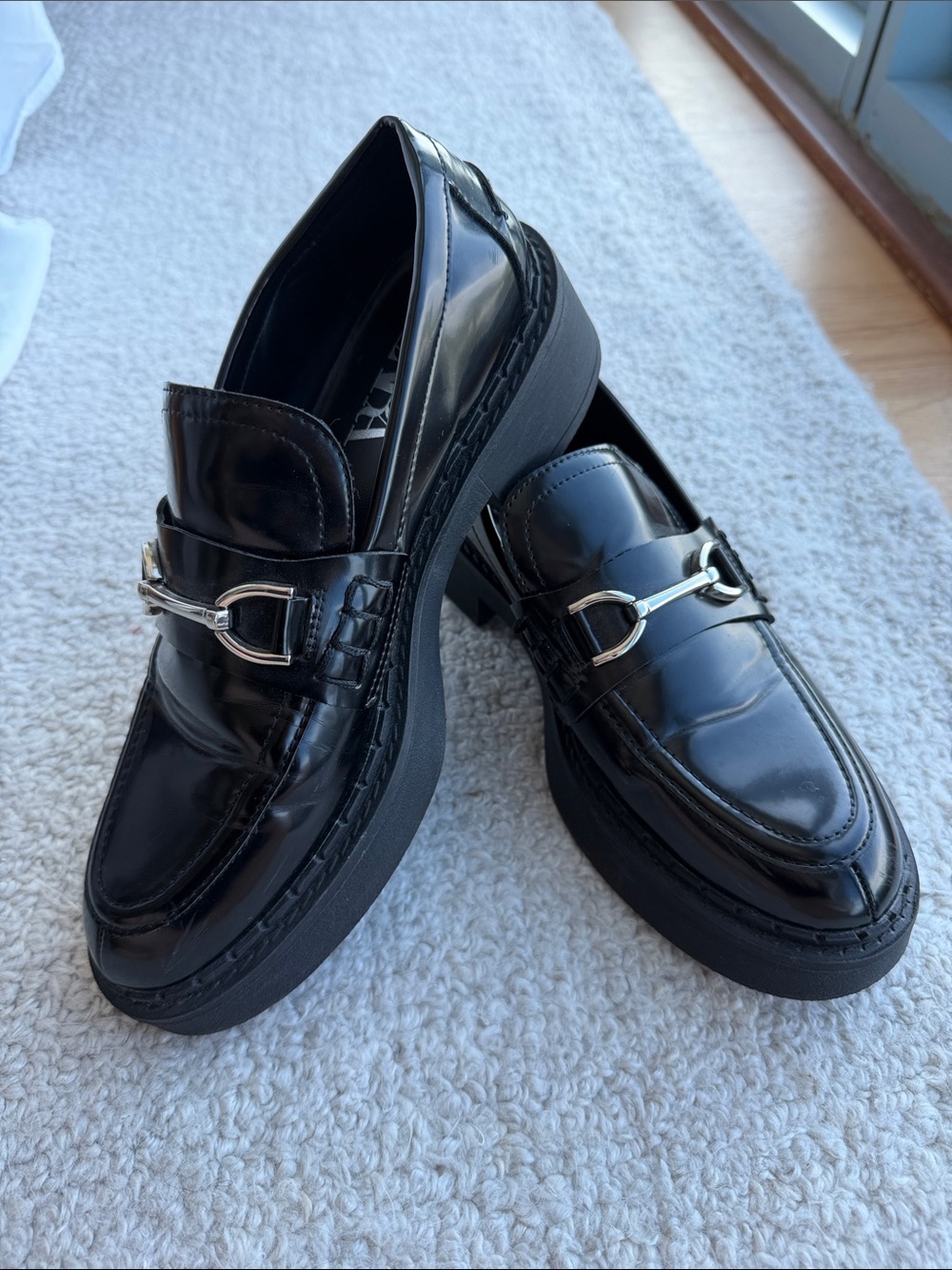 Women’s Black Leather Bit Loafers